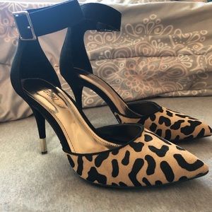Jennifer Lopez Leopard Calf Skin Stiletto Heels